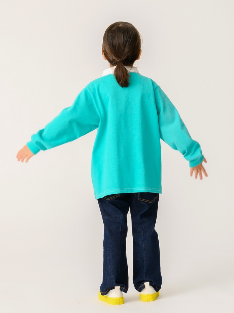 ラガーシャツ（ピンク/グリーン/ネイビー100-140cm） 詳細画像 green 2