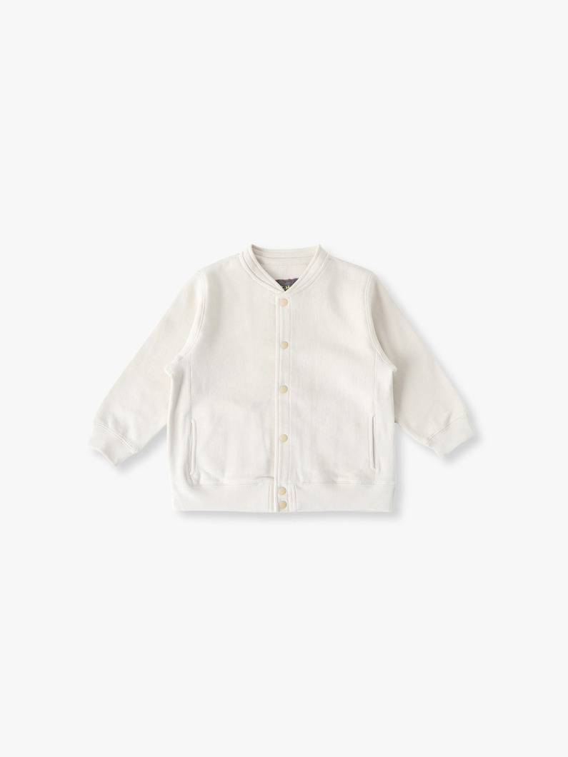 スナップ カーディガン（アイボリー/レッド/チャーコールグレー/100-140cm） 詳細画像 ivory 1