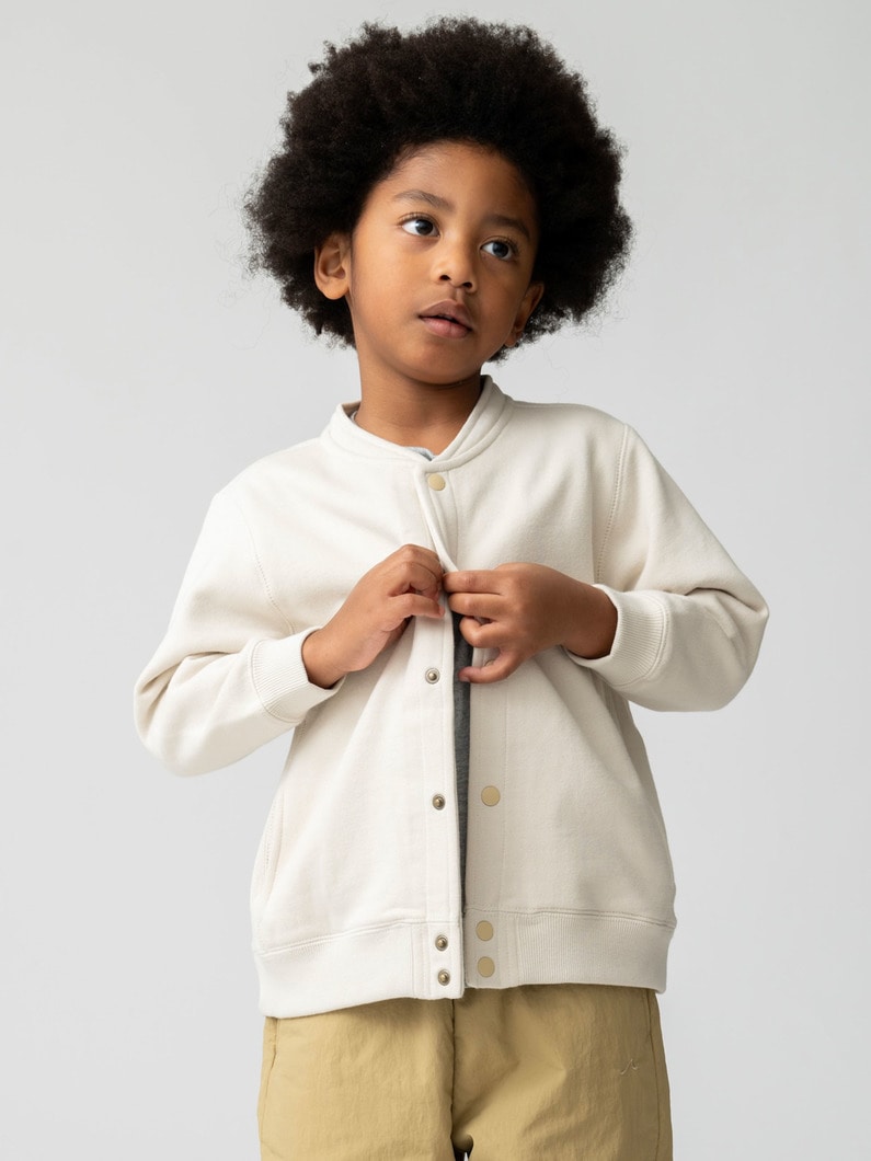 スナップ カーディガン（アイボリー/レッド/チャーコールグレー/100-140cm） 詳細画像 ivory 2