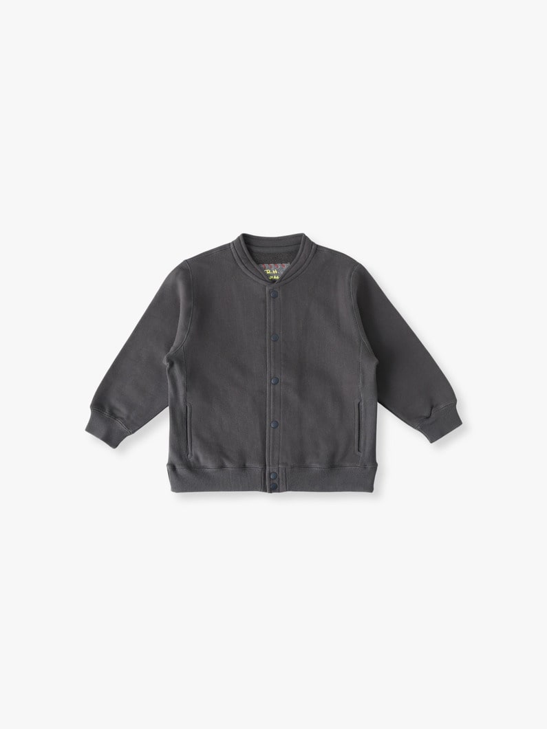 スナップ カーディガン（アイボリー/レッド/チャーコールグレー/100-140cm） 詳細画像 charcoal gray 2