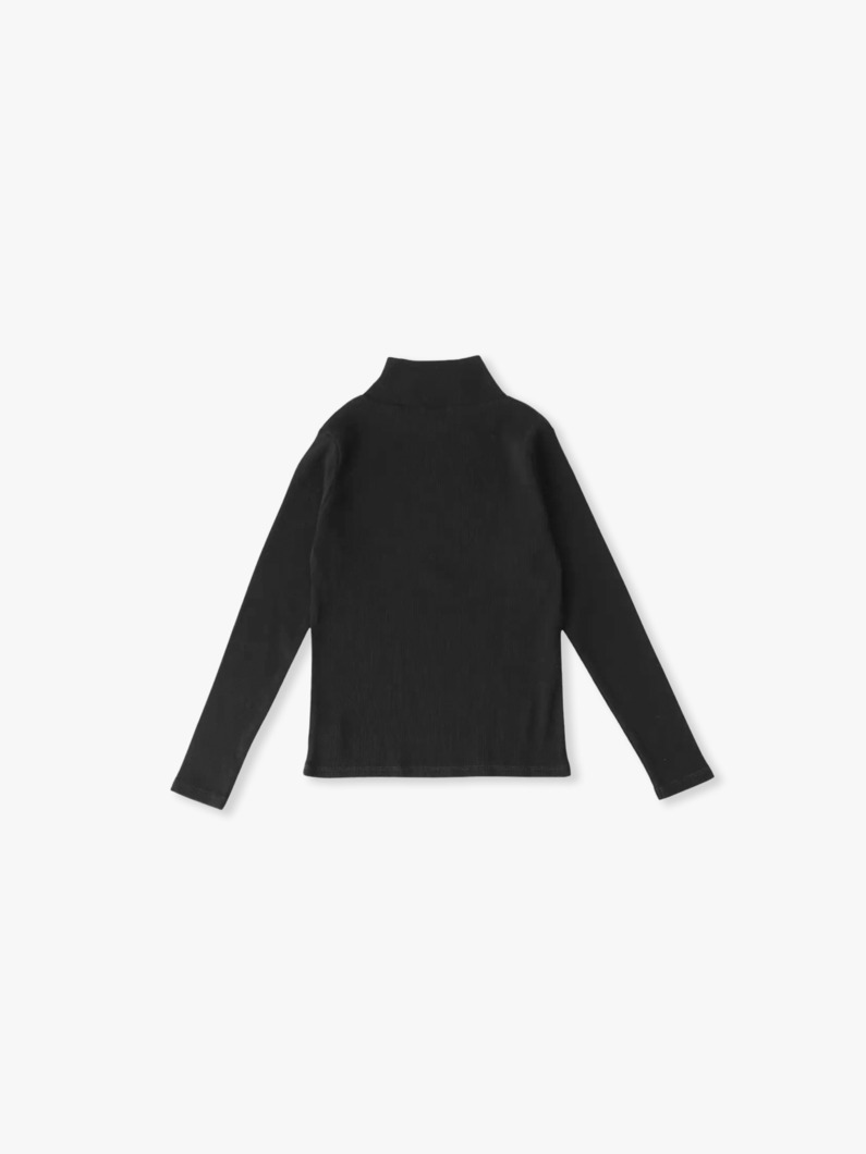 コットン リブ ハイネック ティー（パープル/ブラック/110-145cm） 詳細画像 purple 1