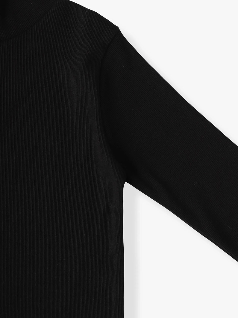 コットン リブ ハイネック ティー（パープル/ブラック/110-145cm） 詳細画像 purple 2