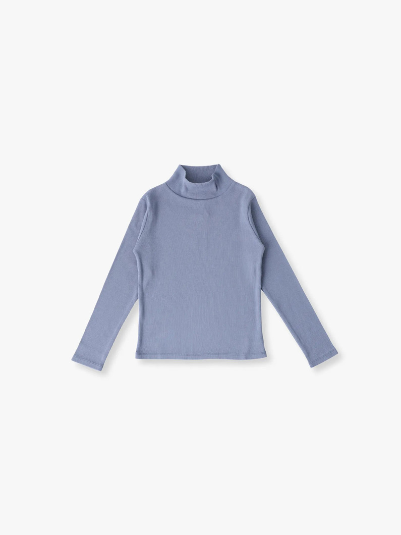 コットン リブ ハイネック ティー（パープル/ブラック/110-145cm） 詳細画像 purple 1