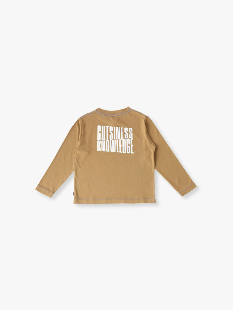 ロゴプリント オーガニックコットン ロングスリーブ ティー（ブラウン/95-145cm） 詳細画像 brown 1