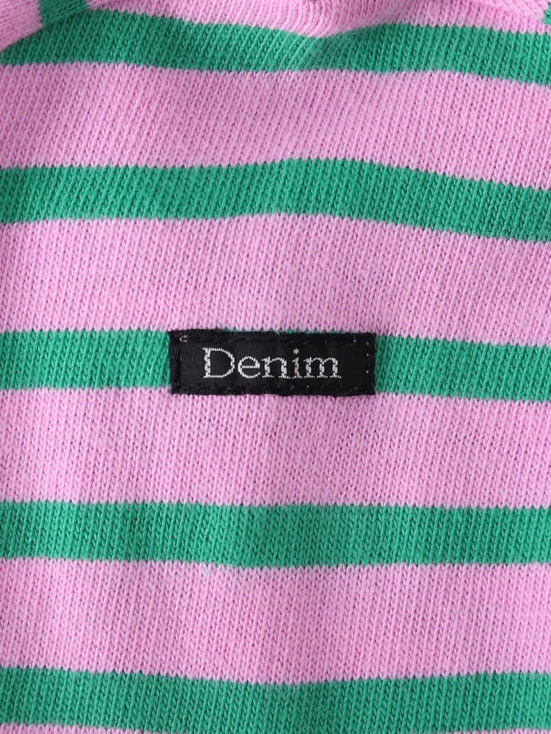 ボートネック ロングスリーブ ティー（ストライプ/105-125cm） 詳細画像 pink 3