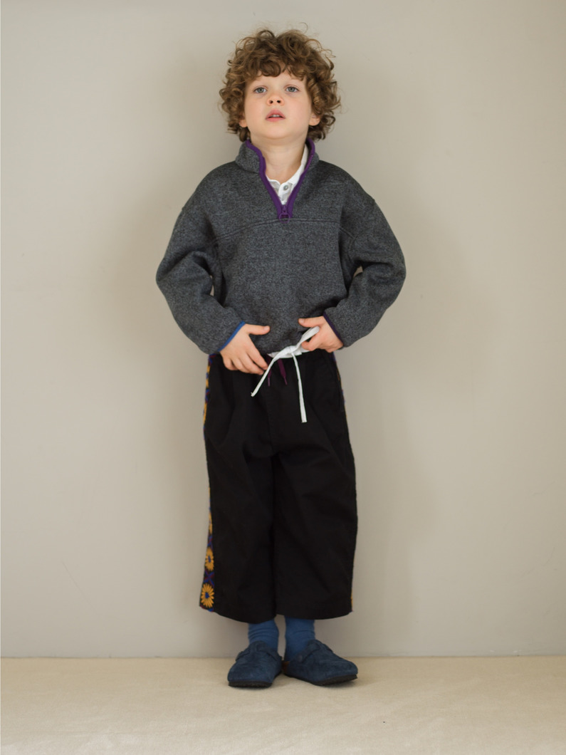 ボンディング ニット フリース プルオーバー（グレー/カーキ/ブラック/100-150cm） 詳細画像 gray 3