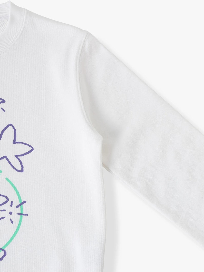 イラストタッチ スウェット シャツ（110-150cm） 詳細画像 white 2