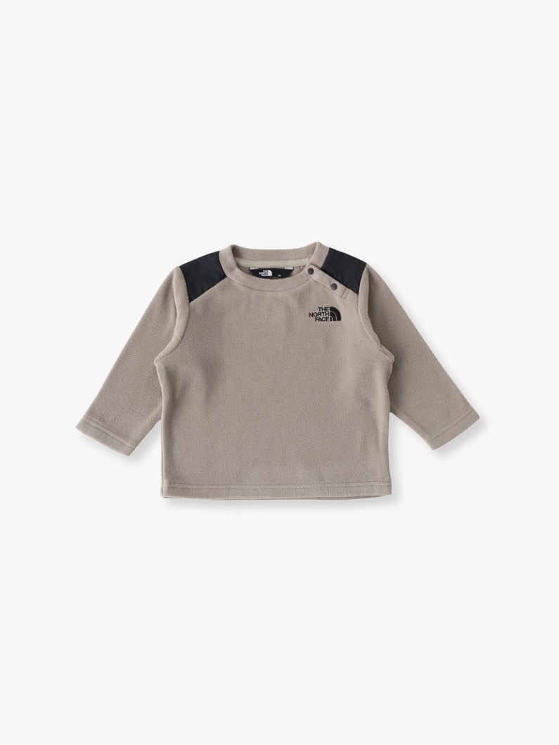 マイクロ フリース クルーネック トップス（ピンク/カーキ/80-90cm） 詳細画像 khaki