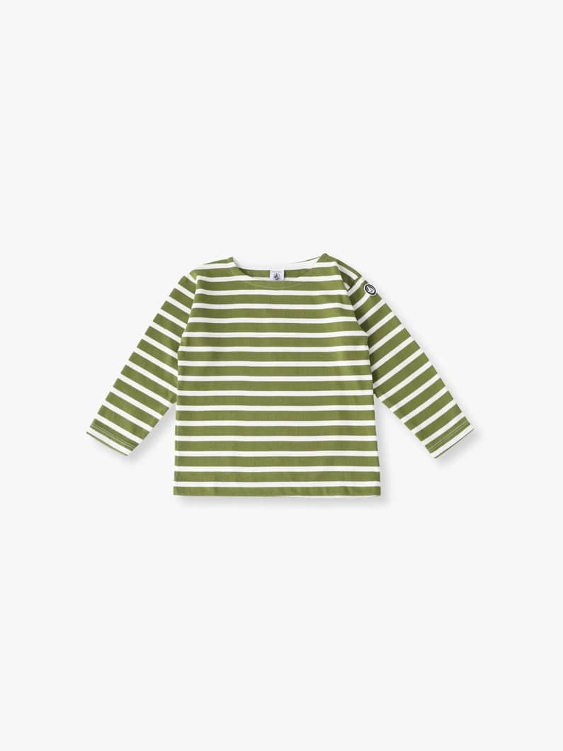 マリニエール ストライプ プルオーバー（ピンク/カーキ/ブルー/3-5Y） 詳細画像 khaki