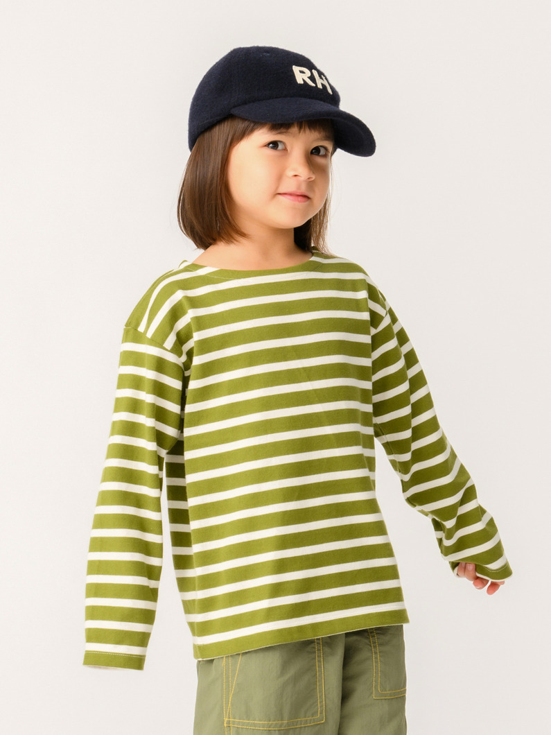 マリニエール ストライプ プルオーバー（ピンク/カーキ/ブルー/6-10Y） 詳細画像 khaki 1
