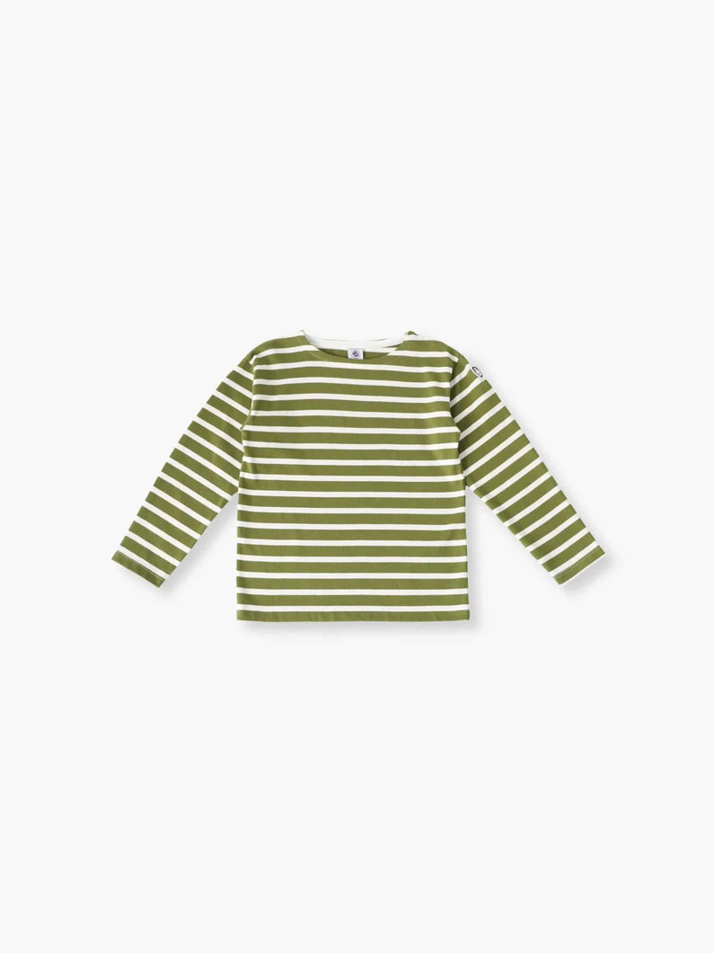 マリニエール ストライプ プルオーバー（ピンク/カーキ/ブルー/6-10Y） 詳細画像 khaki 3