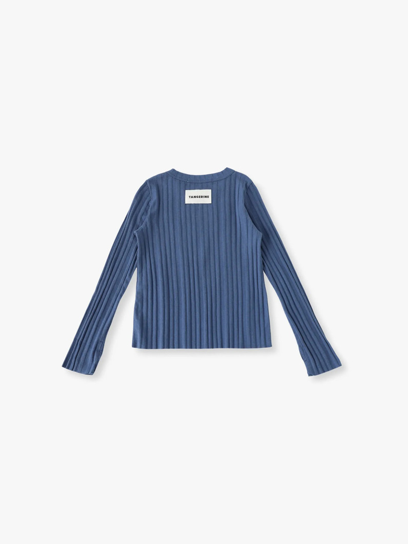 リブ ロングスリーブ トップス（6-8Y） 詳細画像 blue 1