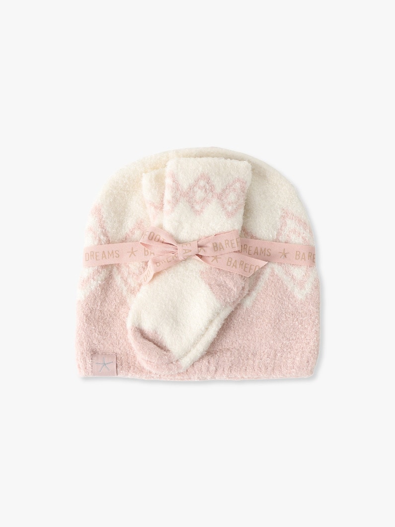 コージーシック ライト ベビー フェアアイル ビーニー＆ソックス セット（ピンク/ブルー） 詳細画像 pink 1