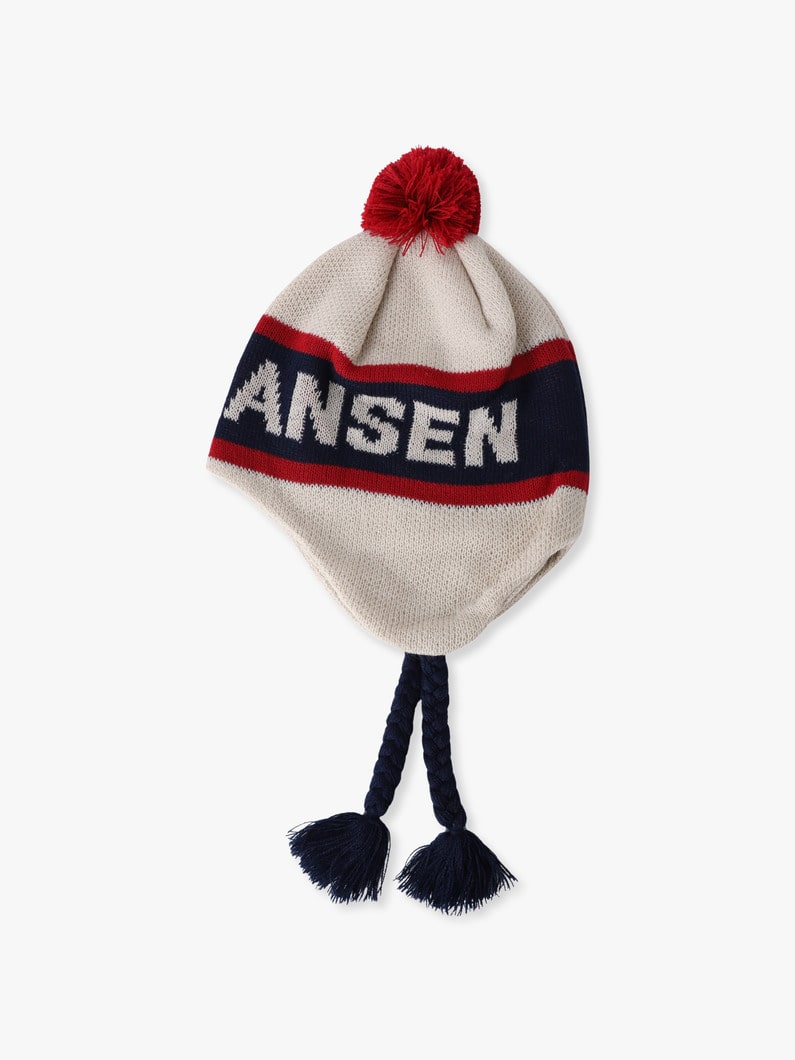 ロゴ ポンポン ビーニー（ネイビー/アイボリー） 詳細画像 ivory