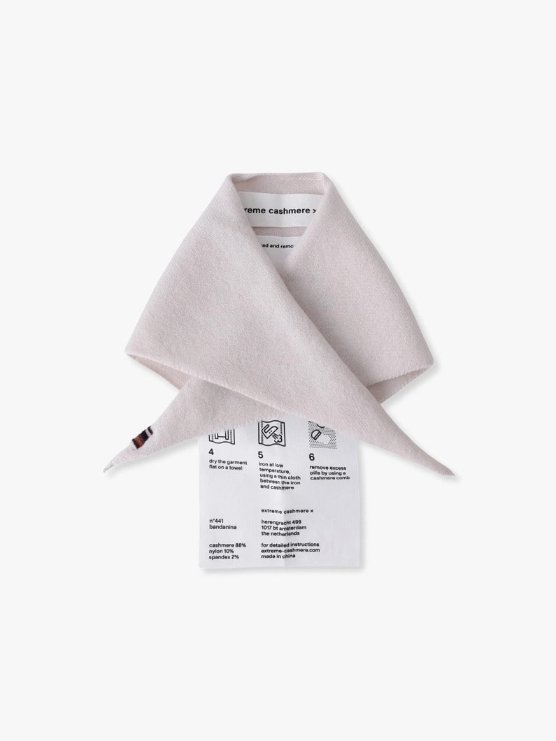 カシミヤ ナイロン バンダナ（ホワイト/ピンク/ダークオレンジ） 詳細画像 white 2