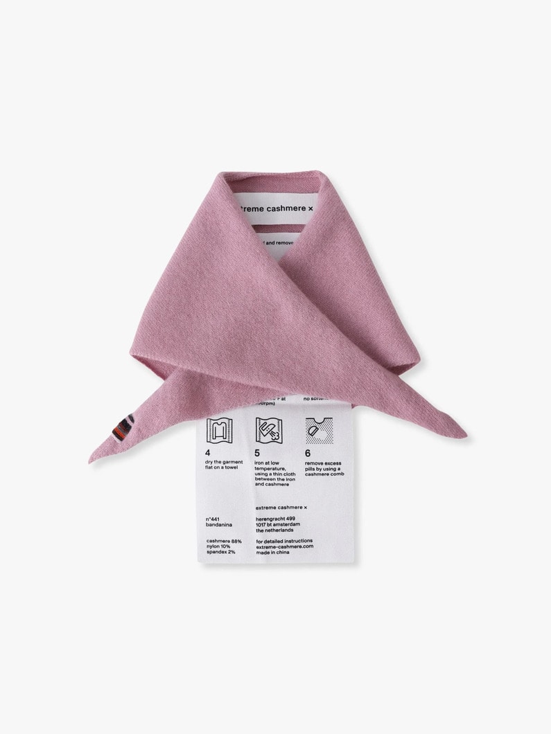 カシミヤ ナイロン バンダナ（ホワイト/ピンク/ダークオレンジ） 詳細画像 pink 2