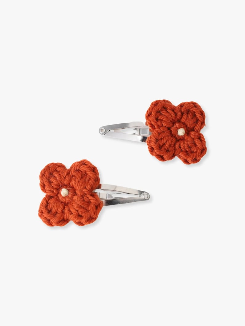 ベビーフルール ヘアクリップ セット（オレンジ/ブルー） 詳細画像 orange 1