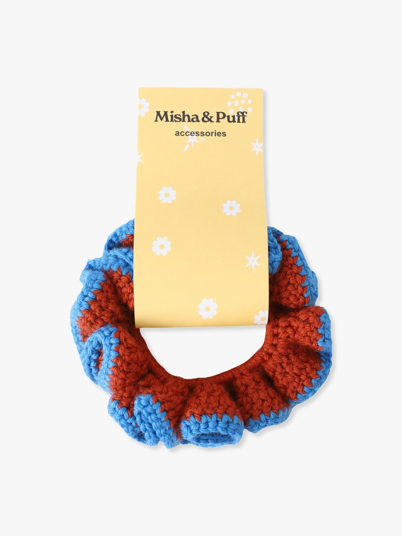 クロシェ スクランチー（ダークレッド/ブルー） 詳細画像 dark red 1