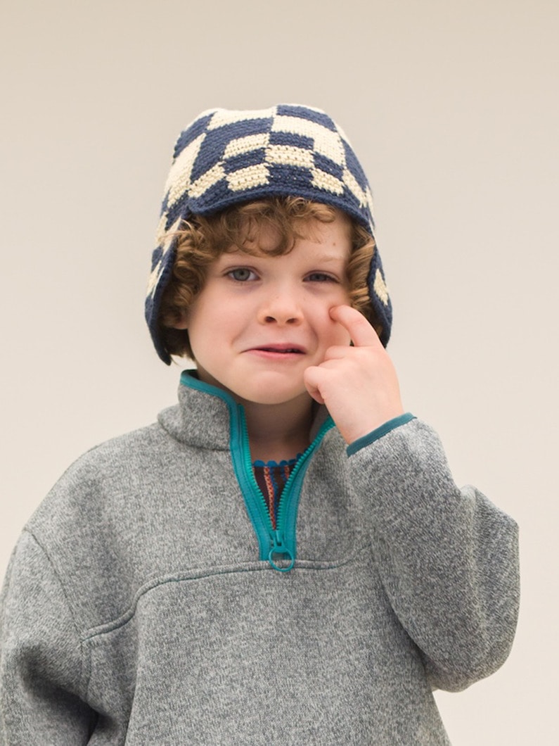 チェッカード クロシェ ローバー キャップ 詳細画像 navy 1