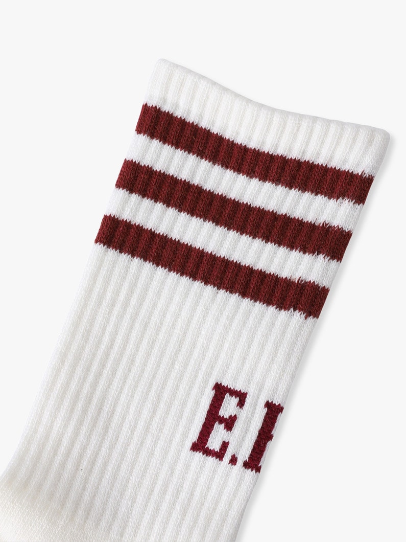 スリー ライン ソックス（13-21cm） 詳細画像 burgundy 1