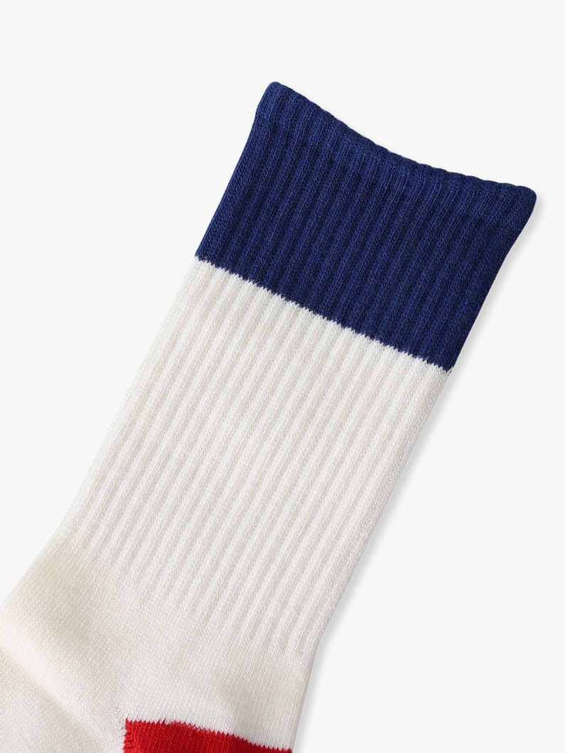 カラー ブロック ソックス（オレンジ/イエロー/ブルー/13-21cm） 詳細画像 orange 1