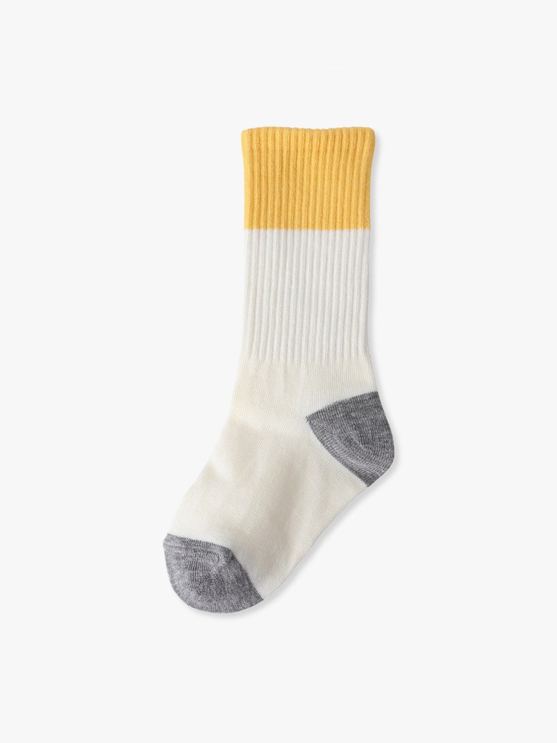 カラー ブロック ソックス（オレンジ/イエロー/ブルー/13-21cm） 詳細画像 yellow