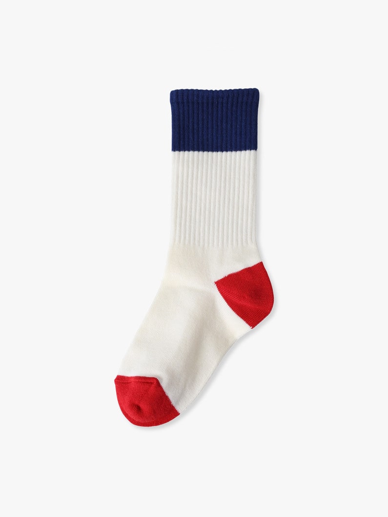 カラー ブロック ソックス（オレンジ/イエロー/ブルー/13-21cm） 詳細画像 blue