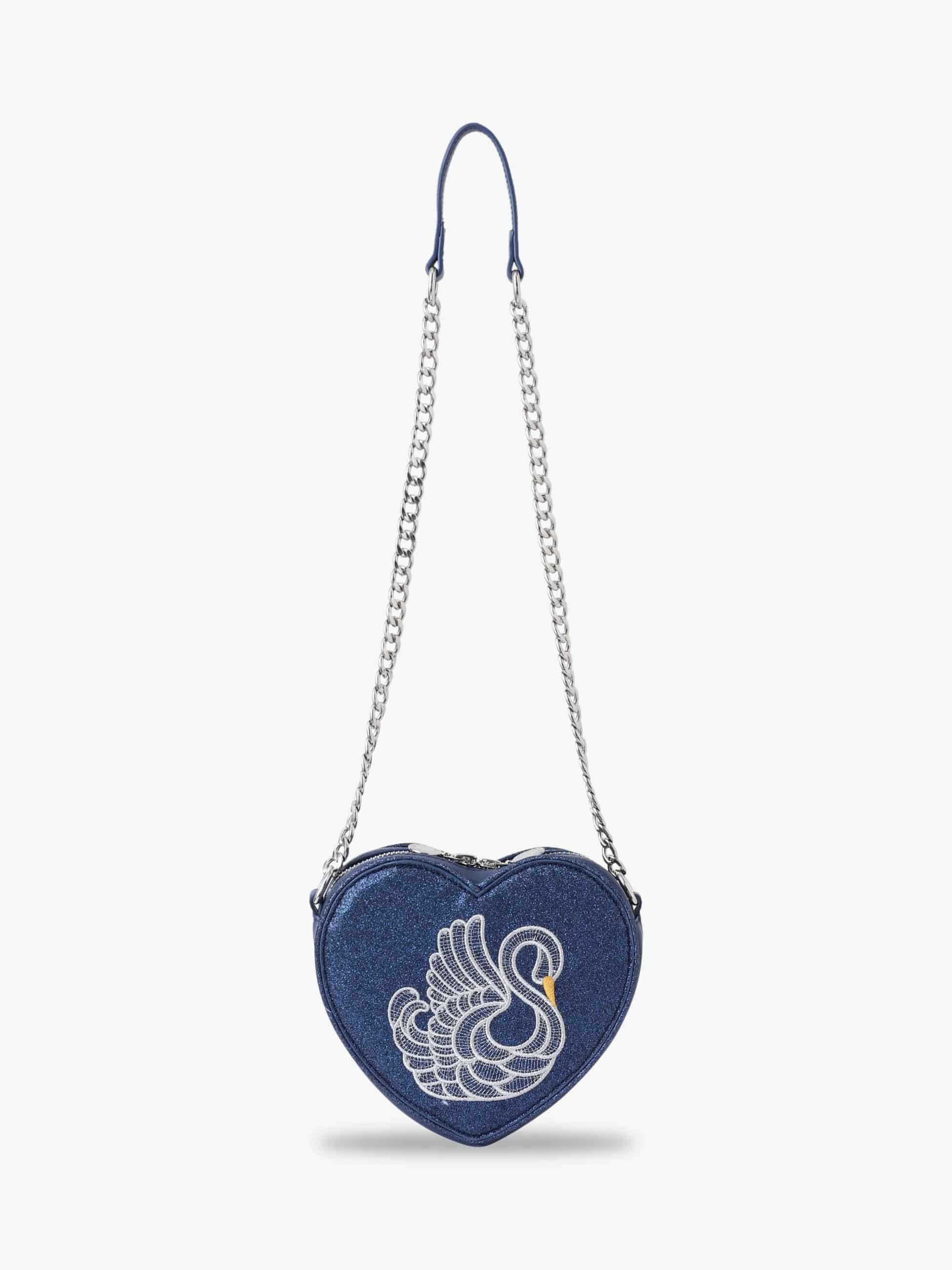 スワン エンブロイダリー ハートシェイプ バッグ｜STELLA