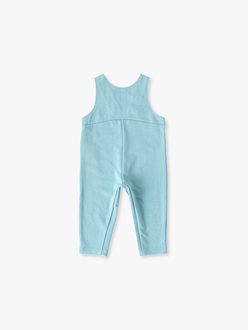 スウェット ロゴ オーバーオール（ブルー/グリーン/80-90cm） 詳細画像 blue 1