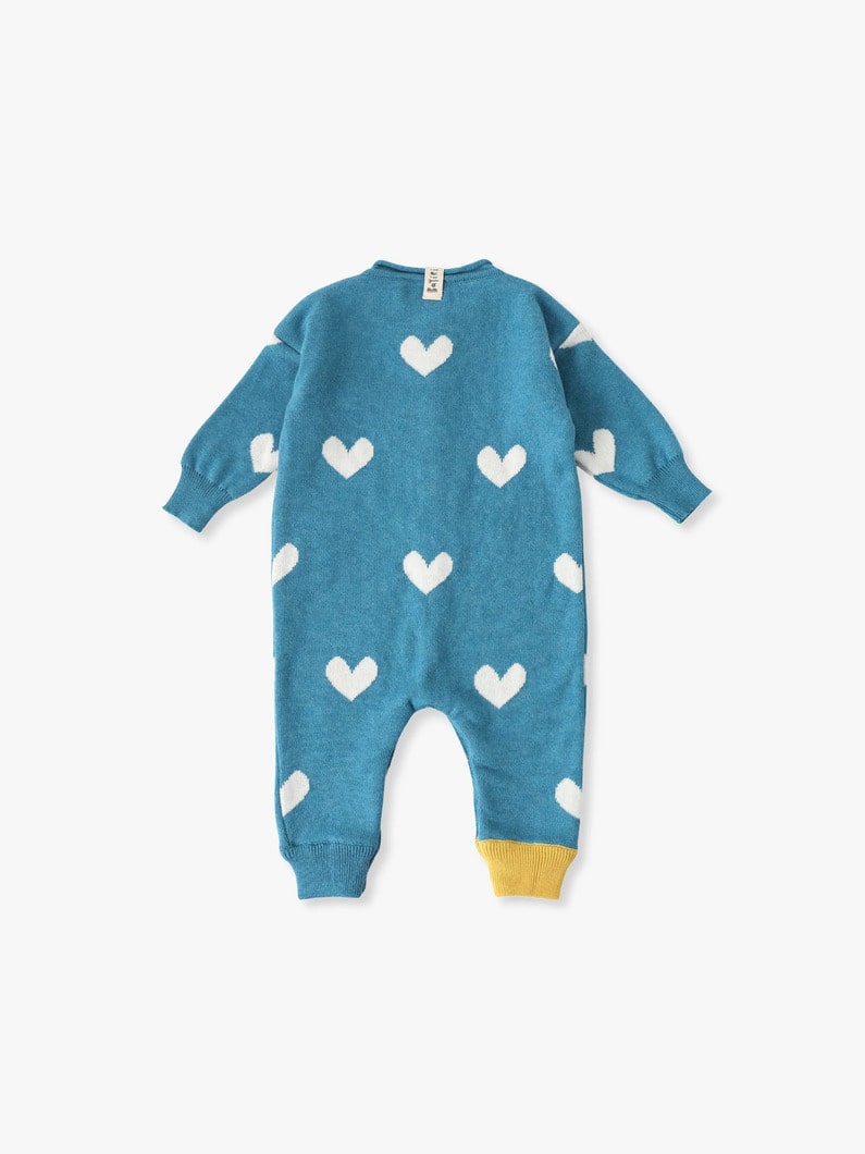 ハート ロンパース（3-6M） 詳細画像 blue 1