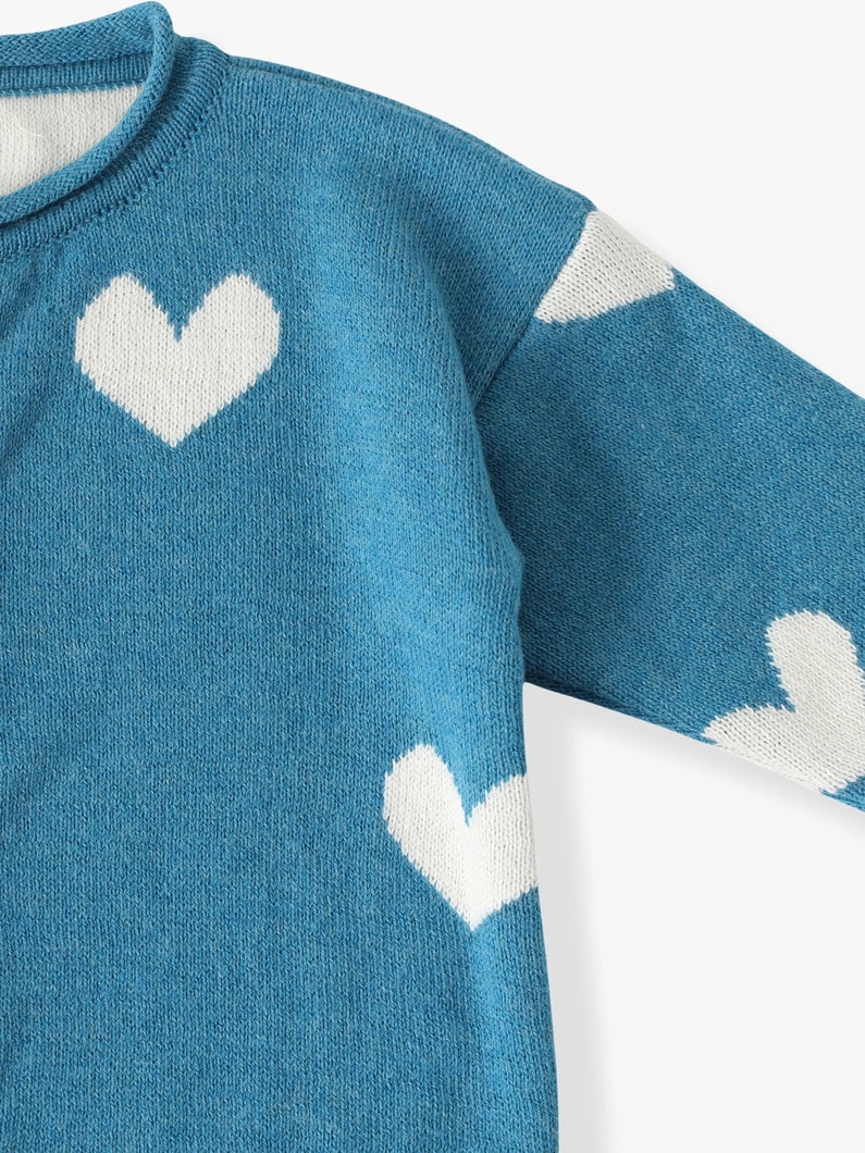 ハート ロンパース（3-6M） 詳細画像 blue 2