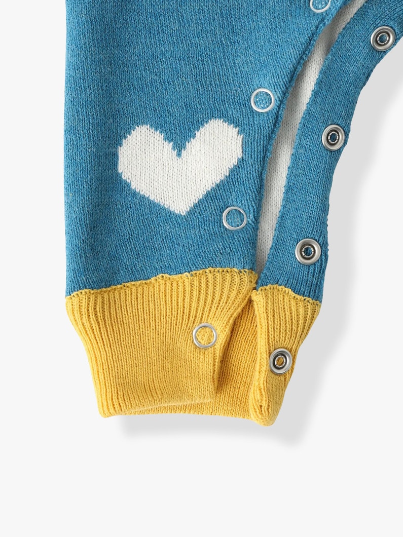 ハート ロンパース（3-6M） 詳細画像 blue 3