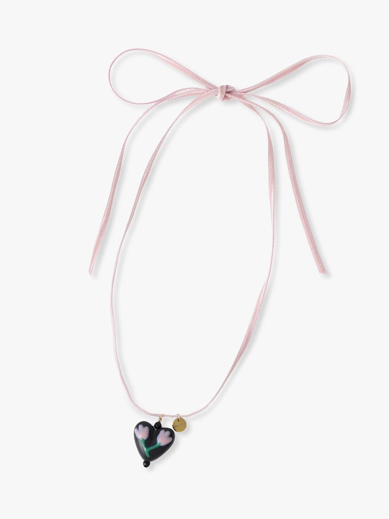 ハート リボン ネックレス（ピンク） 詳細画像 pink 2