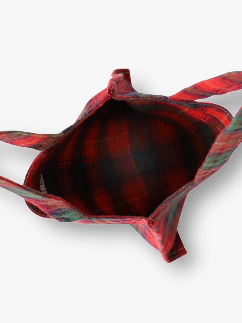 フランネルチェックトートバッグ 詳細画像 black 3