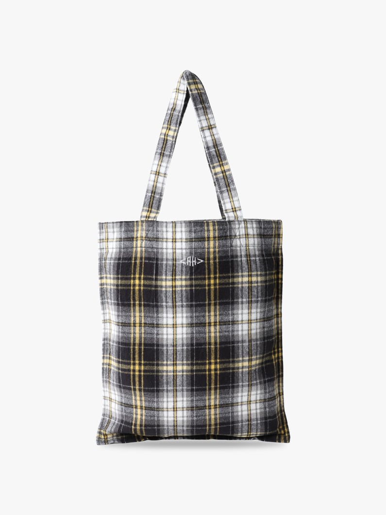 フランネルチェックトートバッグ 詳細画像 black 1