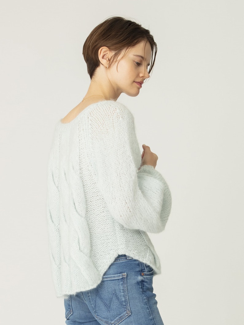 ウール モヘア ハンドニット 詳細画像 light blue 3