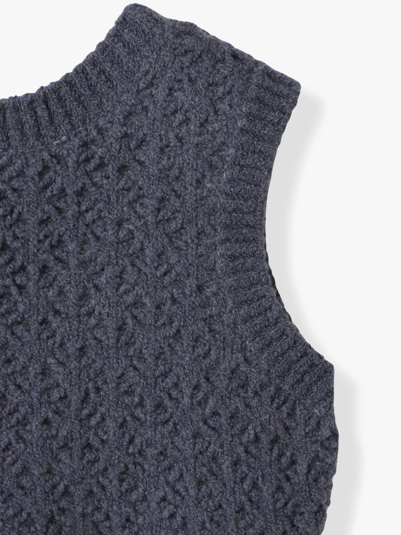 クロシェ ダブルニット ベスト 詳細画像 ivory 2