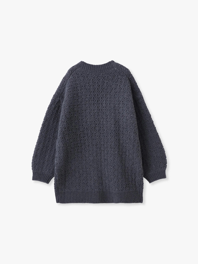 クロシェ ダブルニット ミドルカーディガン 詳細画像 ivory 1