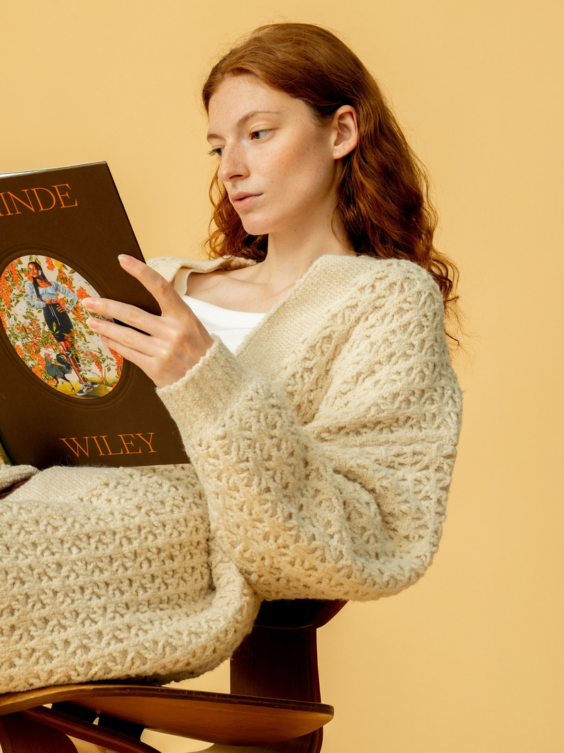 クロシェ ダブルニット ミドルカーディガン 詳細画像 ivory 3