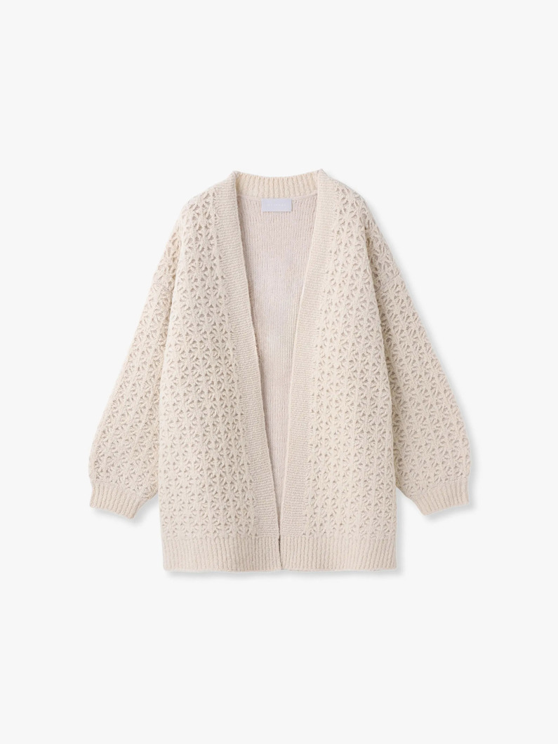 クロシェ ダブルニット ミドルカーディガン 詳細画像 ivory 4