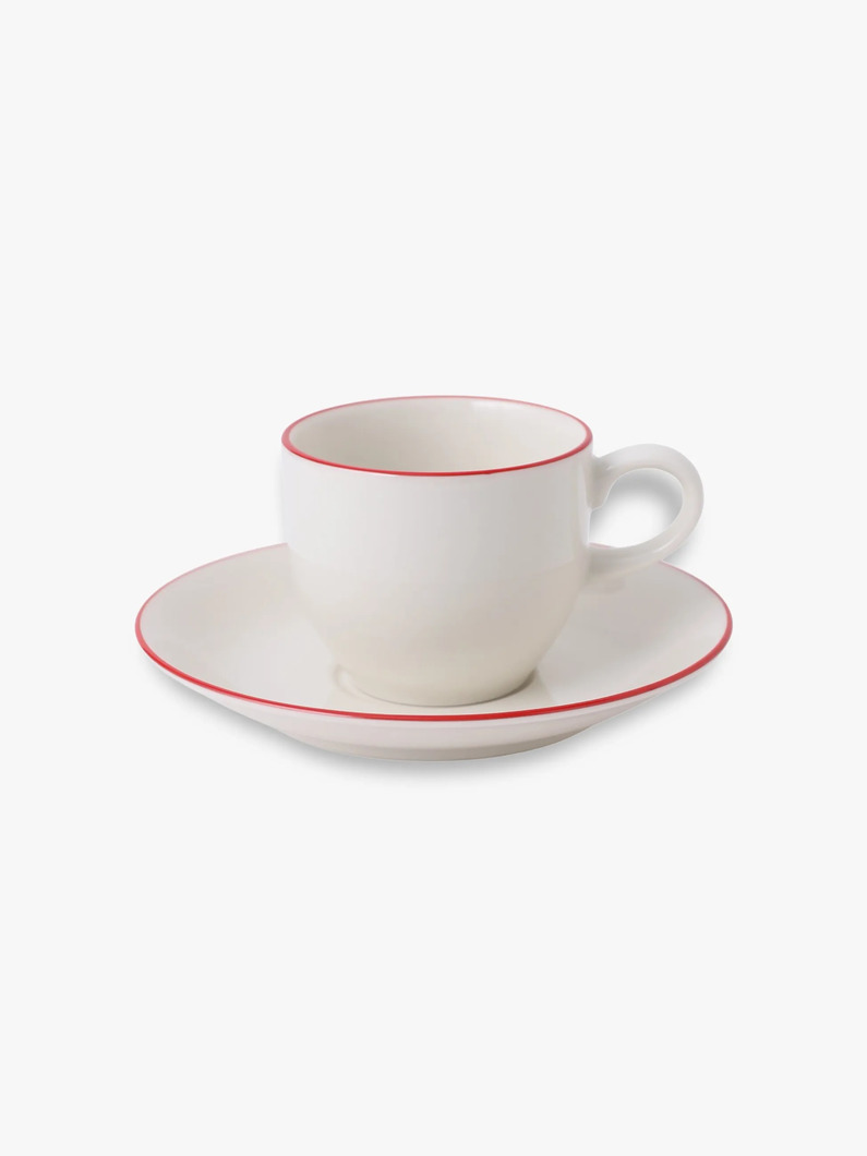 カラーライン カップ ＆ ソーサー 詳細画像 red 1