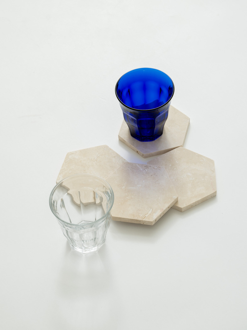 トラバチン ヘキサゴン コースター（4pcs） 詳細画像 other 3