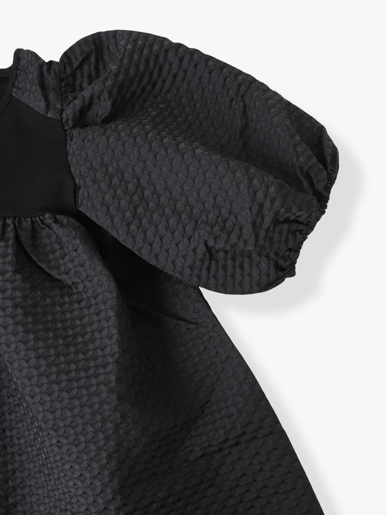 クローバー パフドレス（ホワイト/ブラック/4-6Y） 詳細画像 white 2