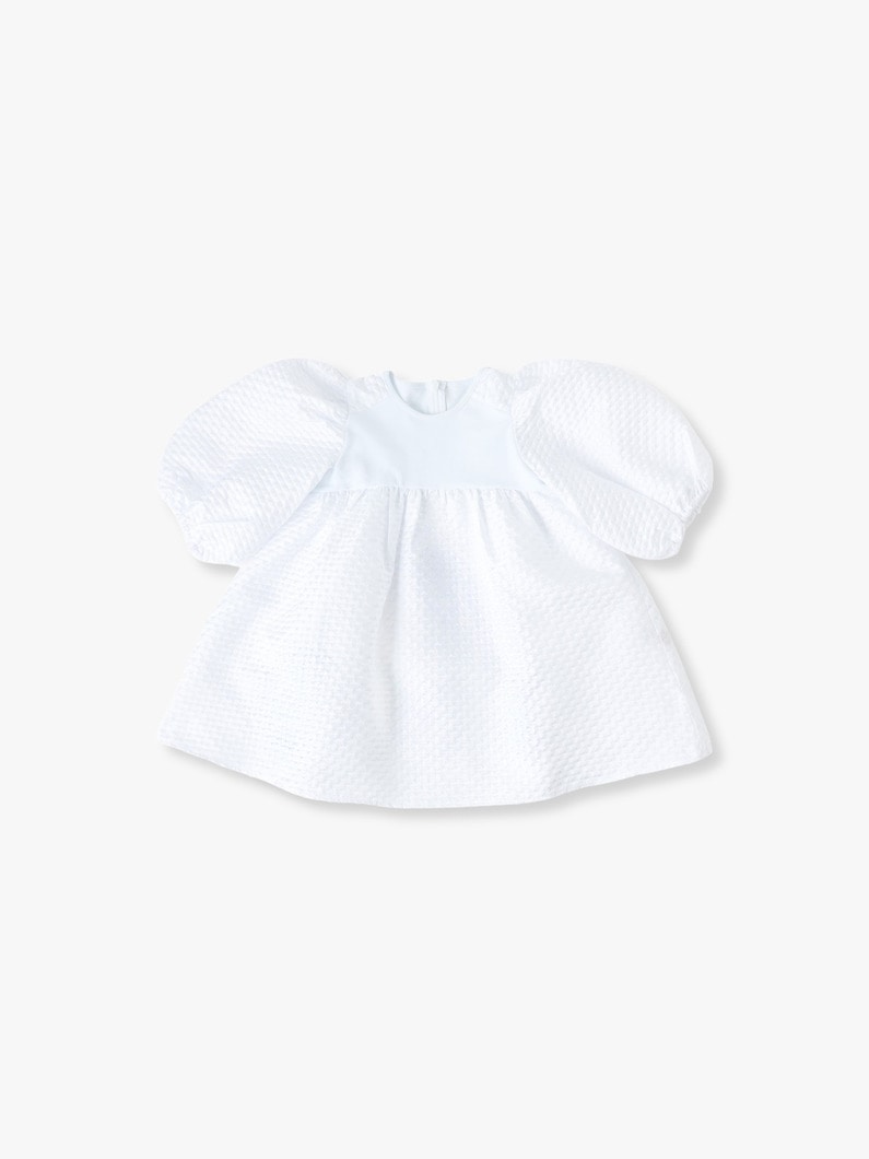 クローバー パフドレス（ホワイト/ブラック/4-6Y） 詳細画像 white 1