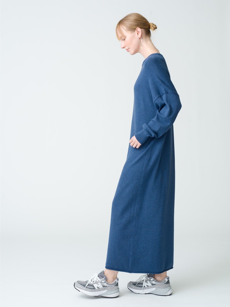 Cotton Nylon Knit Dress | ドレス 詳細画像 navy 2