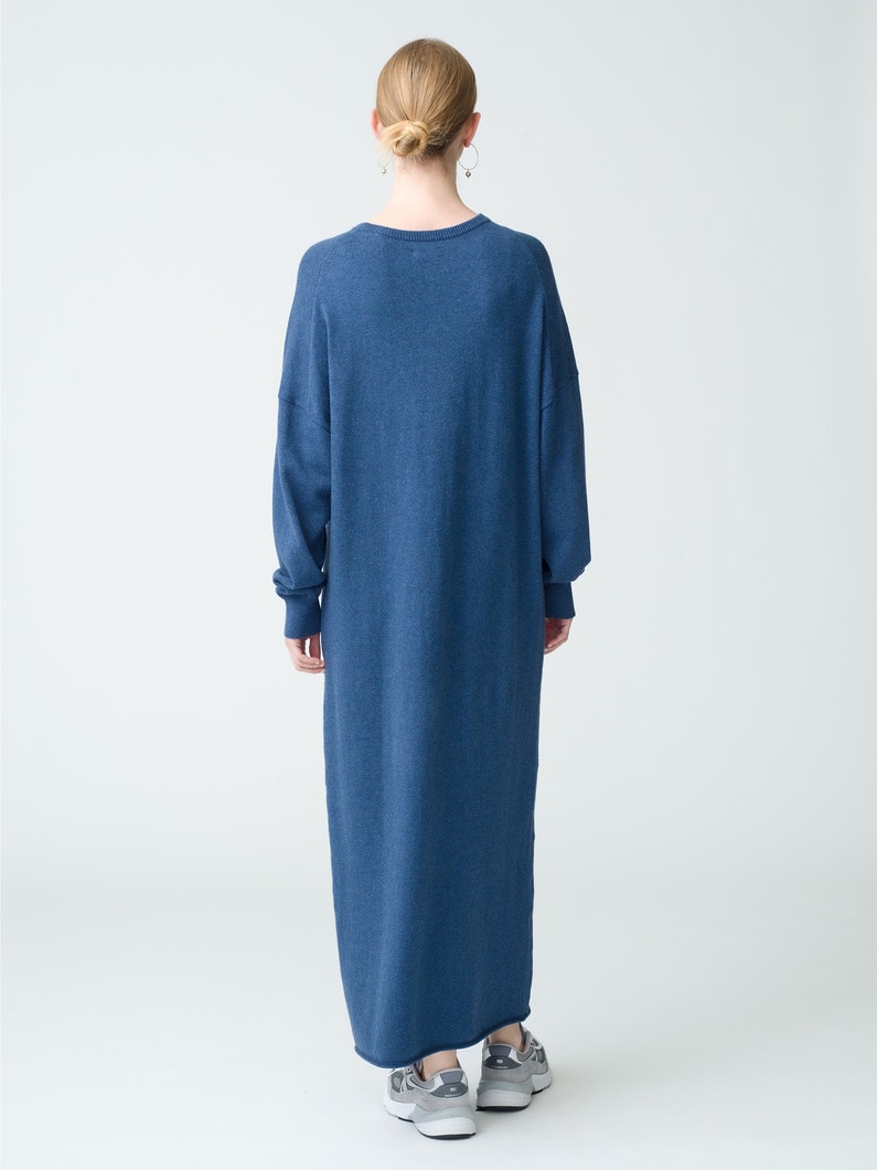 Cotton Nylon Knit Dress | ドレス 詳細画像 navy 3