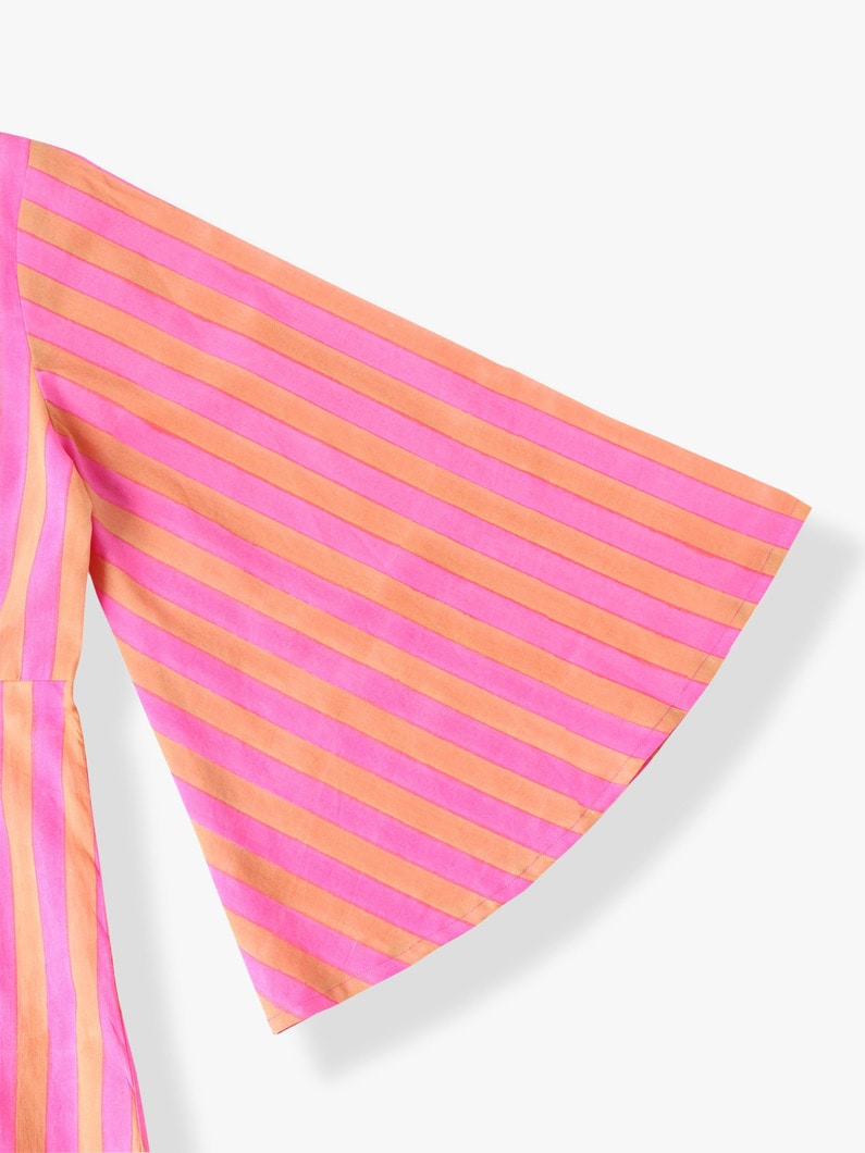 スティーブ シックストライプ フレアスリーブドレス 詳細画像 pink 2