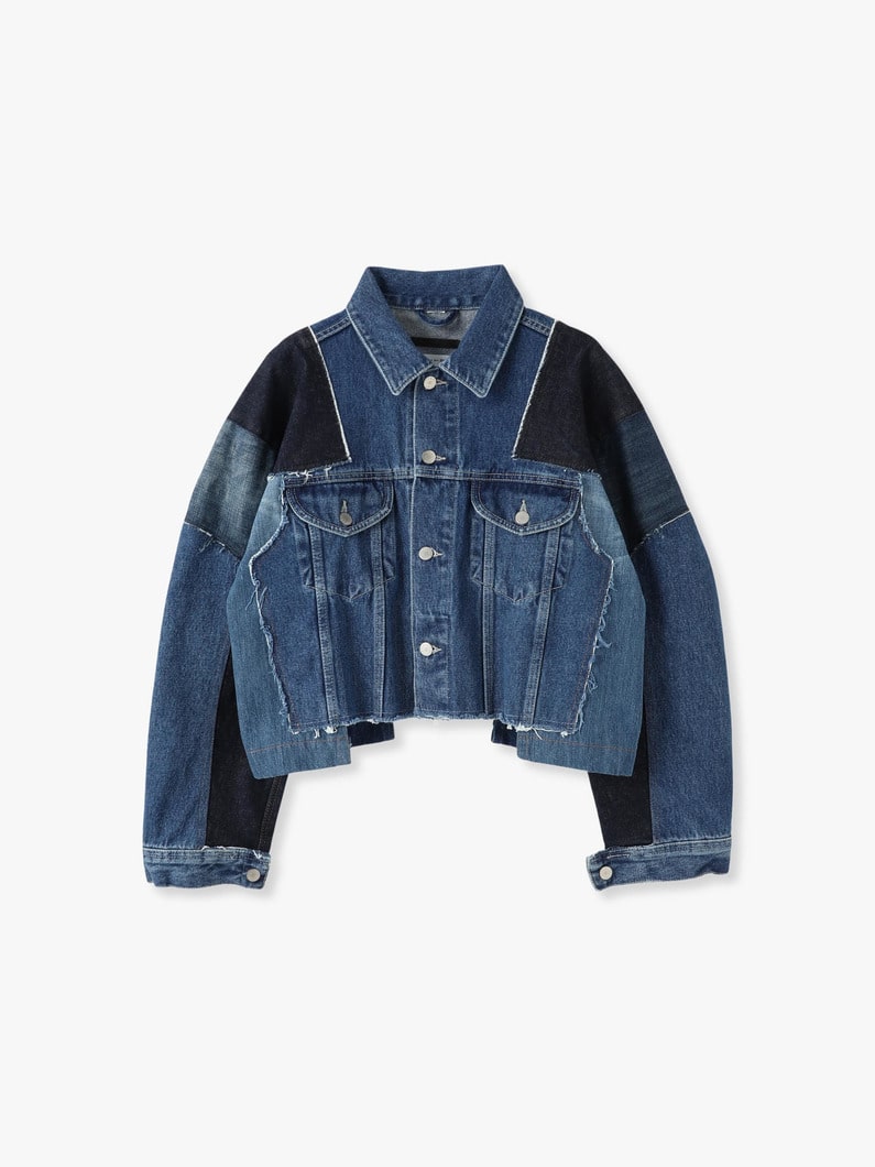 Patchwork Denim Short Jacket (indigo) | ジャケット 詳細画像 indigo 1