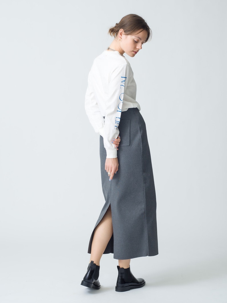 Recycled Polyester Knit Skirt | スカート 詳細画像 gray 1