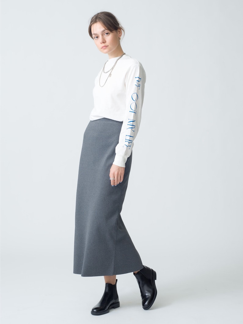 Recycled Polyester Knit Skirt | スカート 詳細画像 gray 2